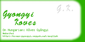 gyongyi koves business card