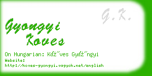 gyongyi koves business card